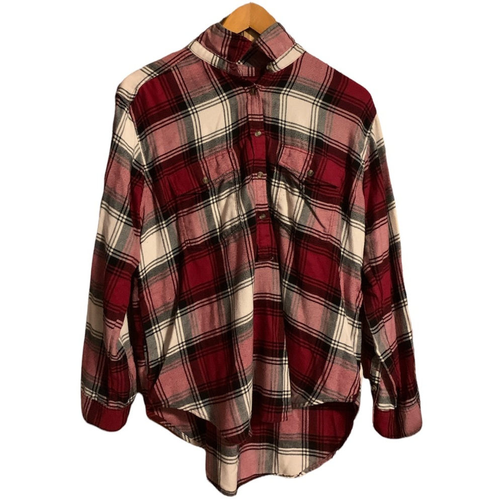 Womens American Eagle Plaid Long Sleeve Pullover